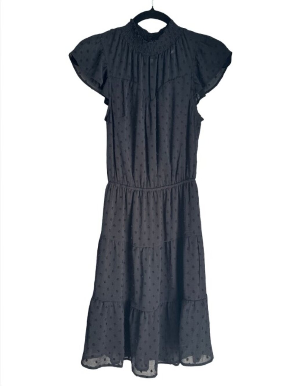 Monteau Los Angeles Swiss Dot High Neck Dress S